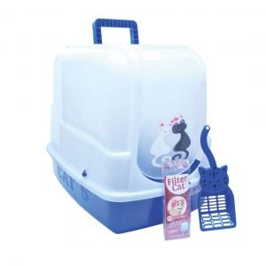 Arenera o Baño Sanitario Gatos con Filtro - Filter Cat - AZUL