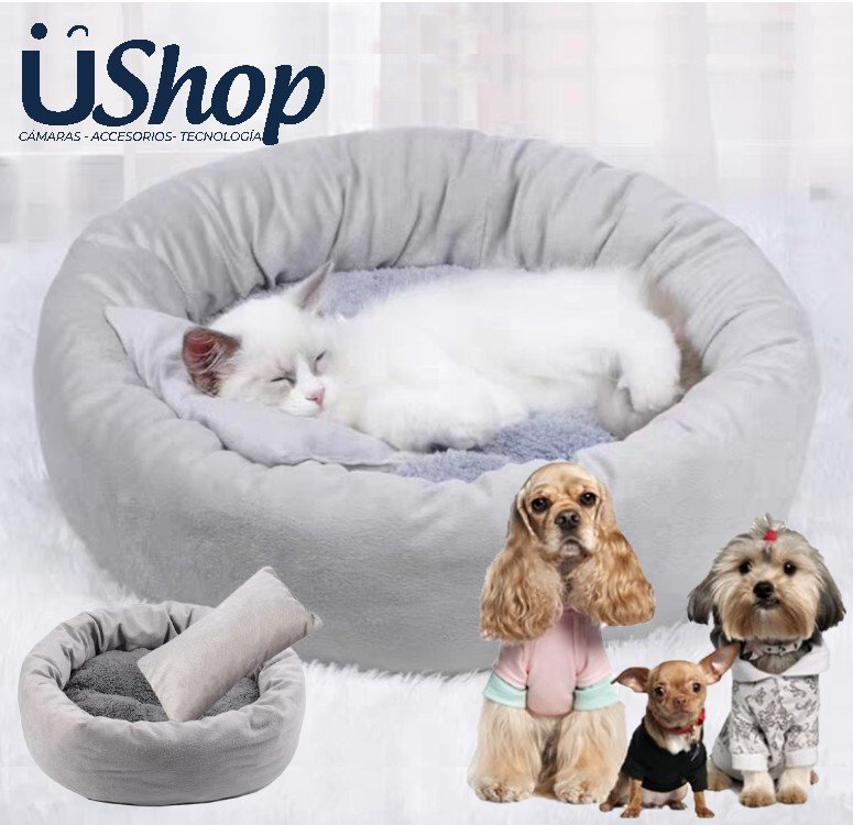 CAMA MASCOTA GATO PERRO COJIN ALMOHADA PORTABLE LAVABLE 50CM