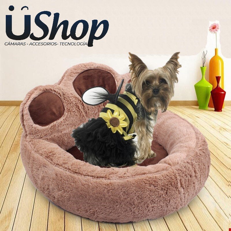 CAMA MASCOTA GATO PERRO COJIN HUELLA PORTABLE LAVABLE 68X62CM - Image 4