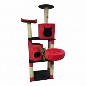 Gimnasio especial para tus felinos. Ayuda a prevenir rasguños y deterioro en muebles, cortinas y otros objetos de la casa, ya que al contar con rascadores podrán afilar sus uñas, liberar tensión y ansiedad.