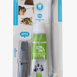 Crema Dental Perros + 3 Kit Cepillos De Dientes