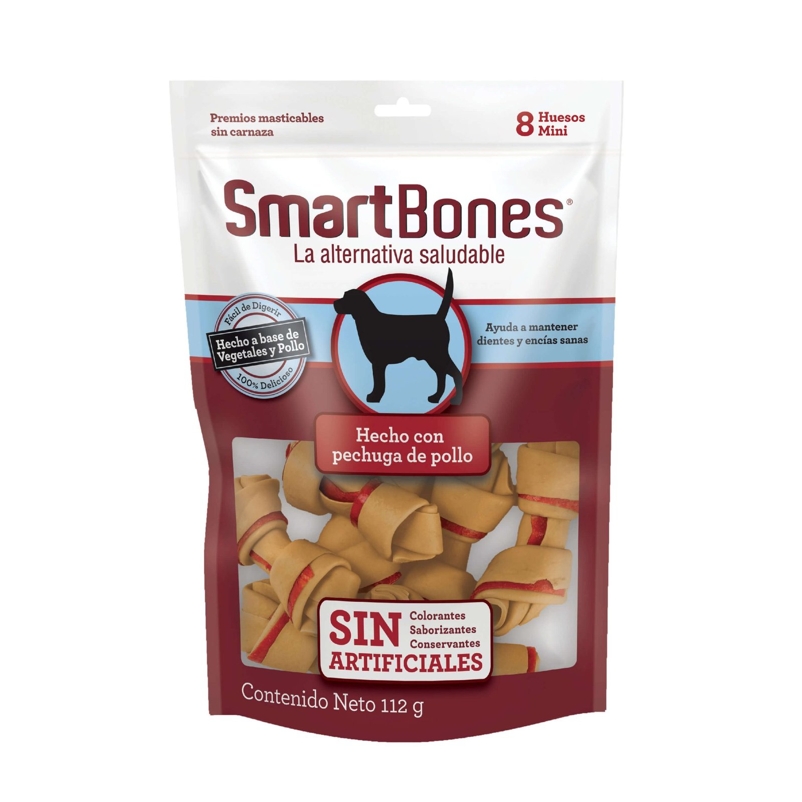 Snack para perro miniatura Smartbones sin artificiales mantequilla de maní mini 8 und