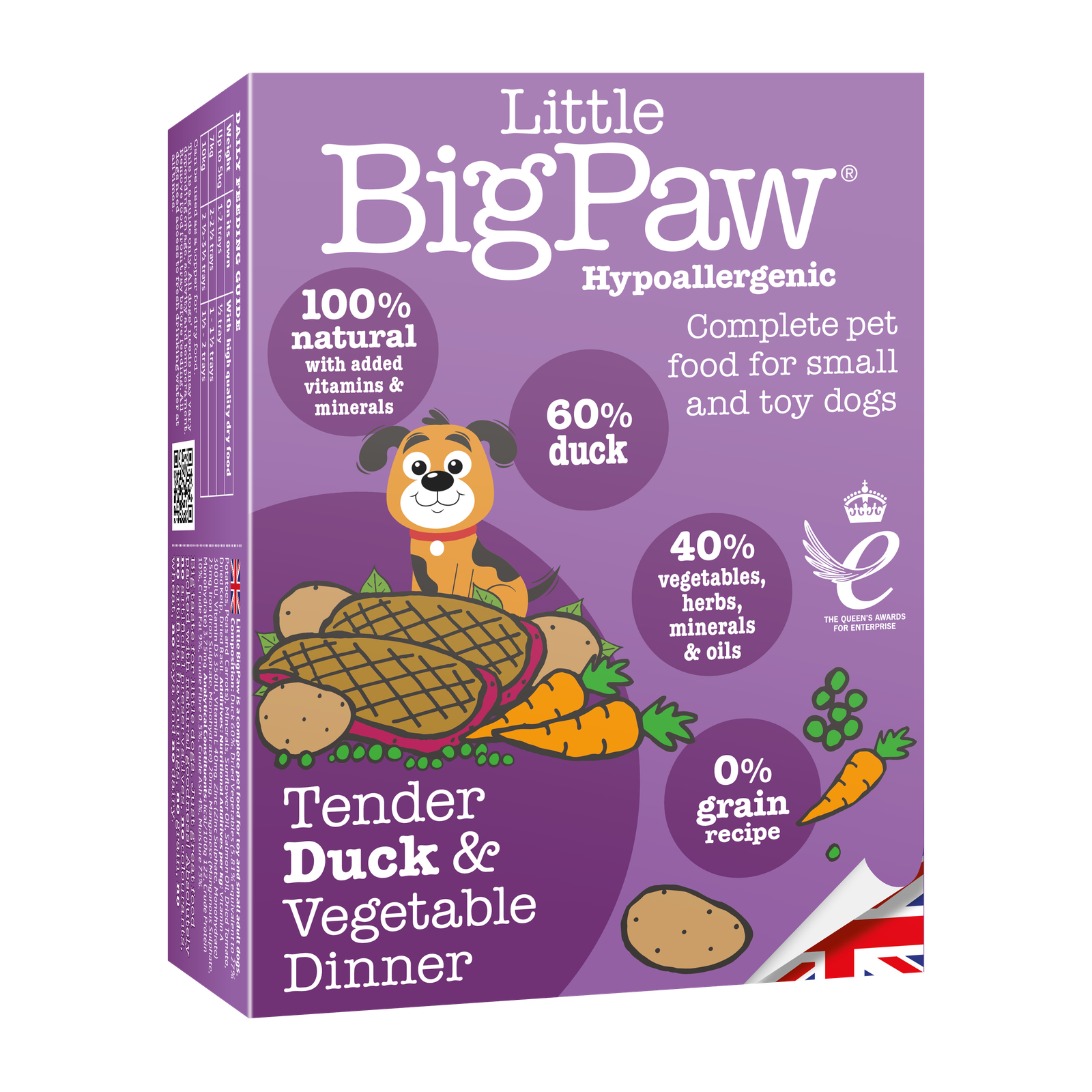 Comida humeda para perro Little Big Paw Pato y Verduras 150 gr caja por 7 unidades