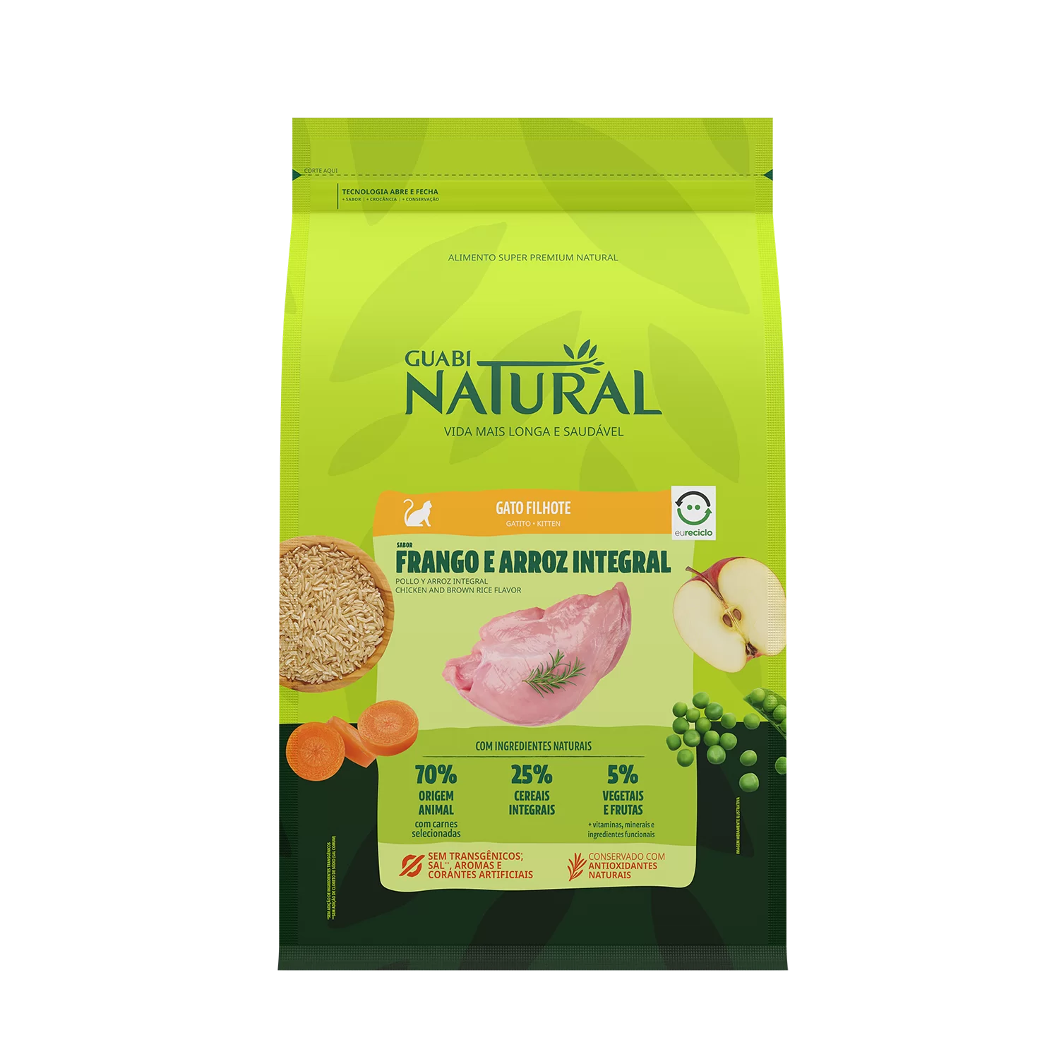 GUABI NATURAL GATITO SABOR POLLO Y ARROZ INTEGRAL 1.5 KG