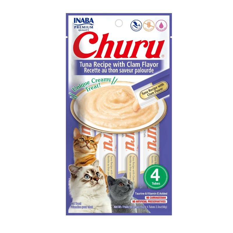Churu Cat Treat – Tuna Recipe with Clam Flavor | Snack Cremoso para Gatos