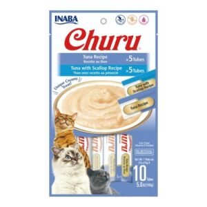 Churu Cat Treat Pack – 5 Tuna Recipe + 5 Tuna with Scallop Recipe | Snack Cremoso para Gatos