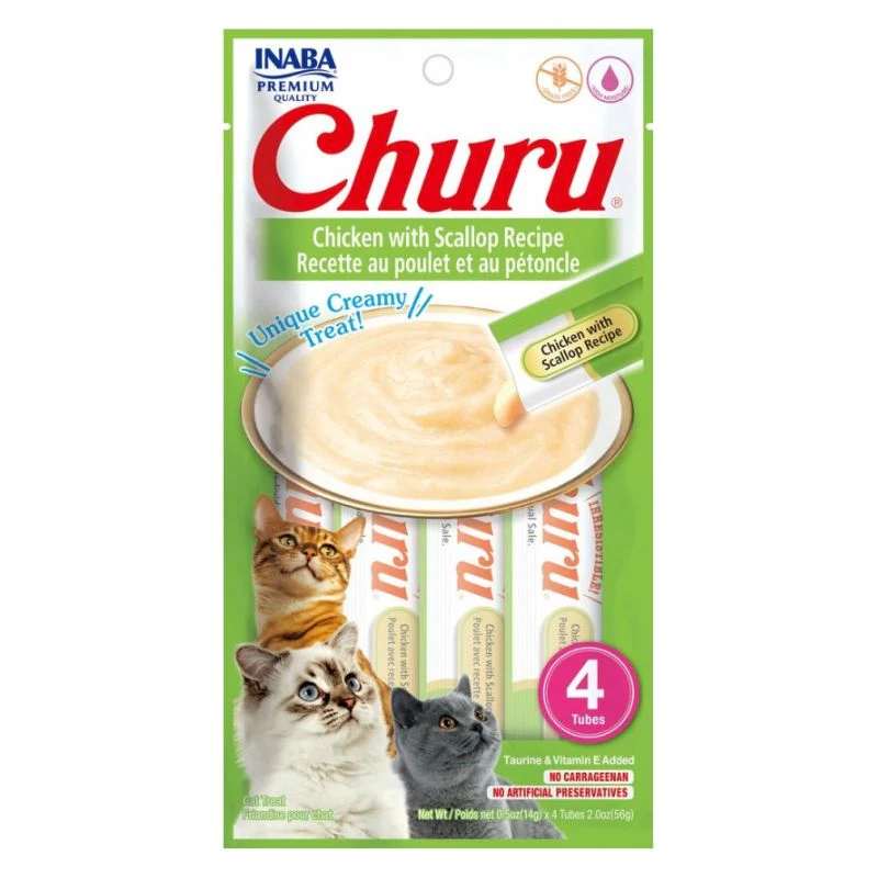 Churu Cat Treat – Chicken with Scallop Recipe | Snack Cremoso para Gatos