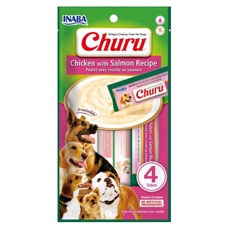 Churu Treat for Dogs (56 g) – Chicken with Salmon Recipe | Snack Cremoso para Perros