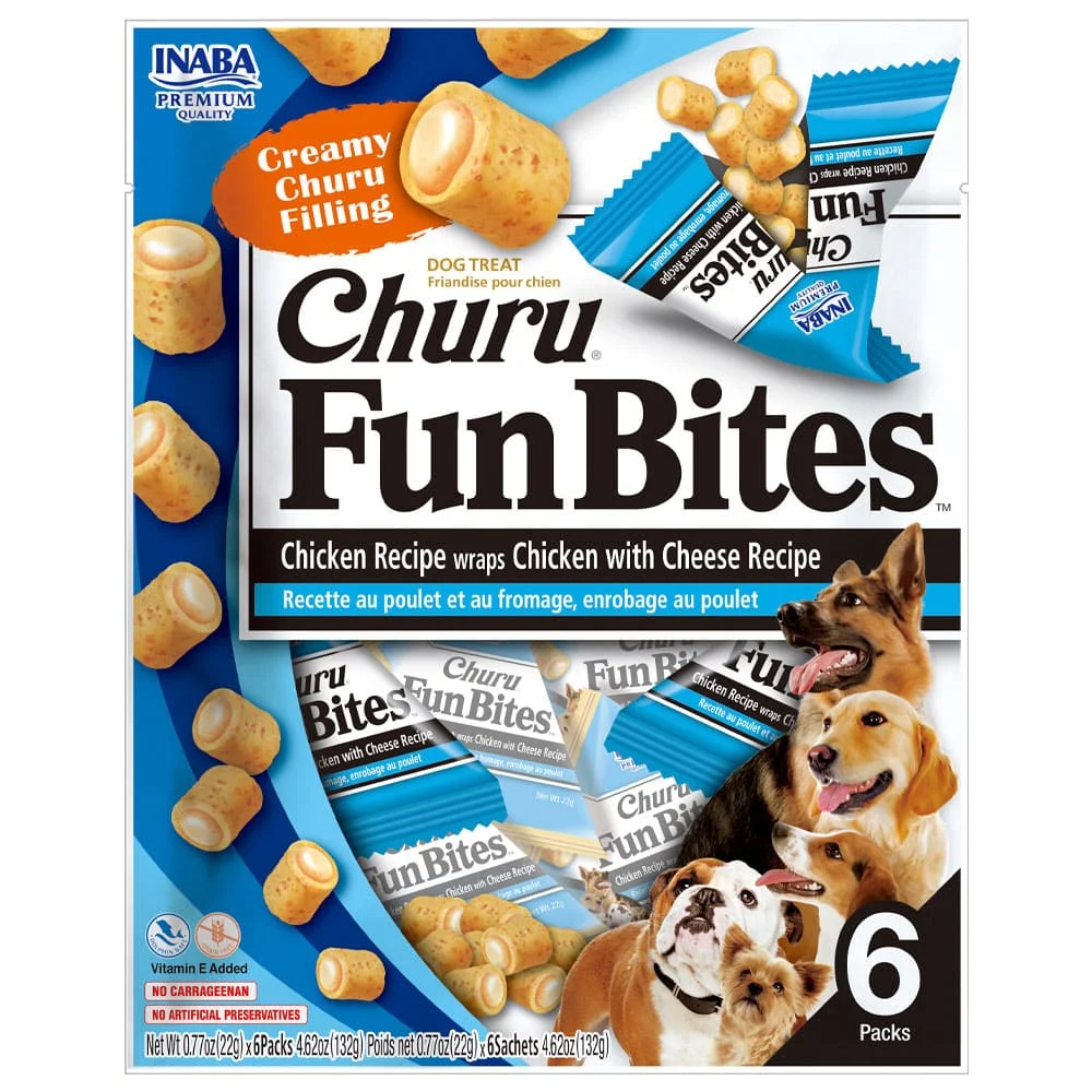 Churu Fun Bites Dog Treat – Chicken Recipe Wraps Chicken with Cheese | Snack Cremoso para Perros