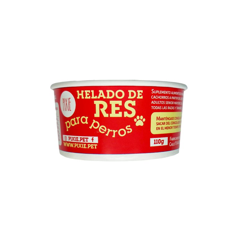 Pixie Helado de Res para Perros – Snack Natural y Refrescante
