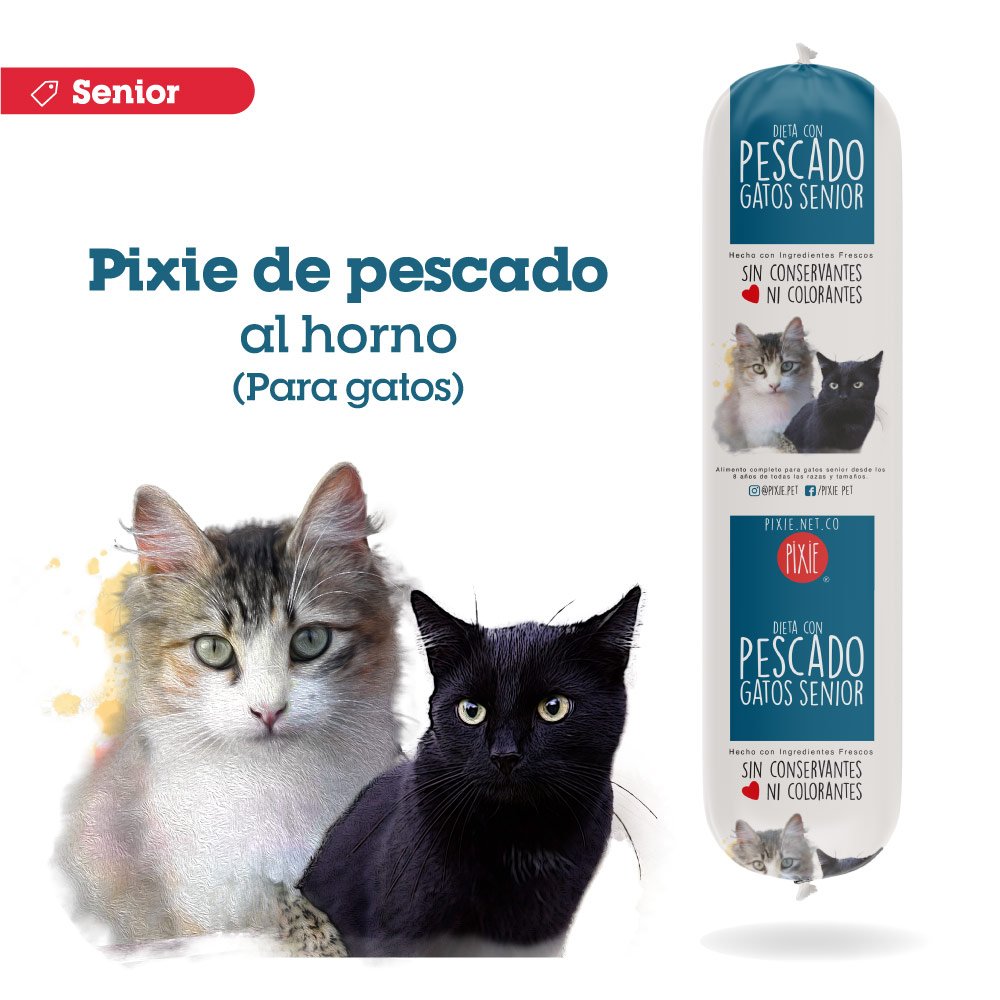 Pixie de Pescado al Horno Senior para Gatos – Alimentación Natural y Saludable