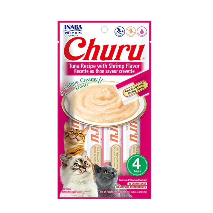 Churu Cat Treat – Tuna Recipe with Shrimp Flavor | Snack Cremoso para Gatos