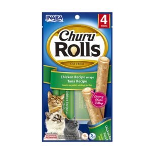 Churu Rolls Cat Treat – Chicken Recipe Wraps Tuna Recipe | Snack Cremoso para Gatos
