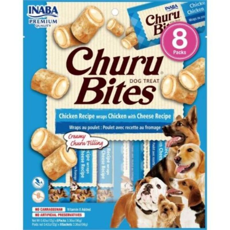 Churu Bites Dog Treat – Chicken Recipe Wraps Chicken with Cheese | Snack Cremoso para Perros