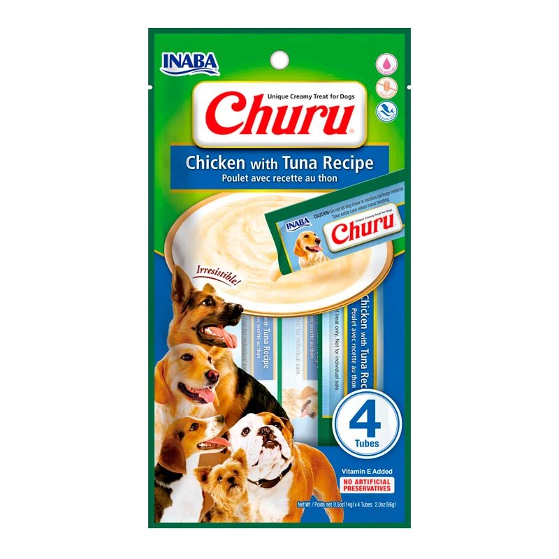 Churu Treat for Dogs (56 g) – Chicken with Tuna Recipe | Snack Cremoso para Perros