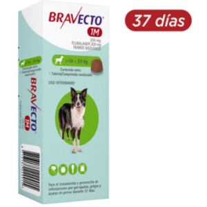 Bravecto 1M Antiparasitario Perros de 10 A 20 Kg Tableta 200 mg