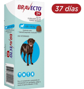 Bravecto 1M Antiparasitario Perros de 20 A 40 Kg Tableta 400 mg