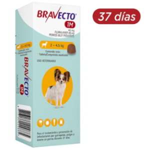 Bravecto 1M Antiparasitario Perros de 2 a 4.5 Kg Tableta 45 mg