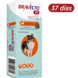 Bravecto 1M Antiparasitario Perros de 4.5 a 10 Kg Tableta 100 mg