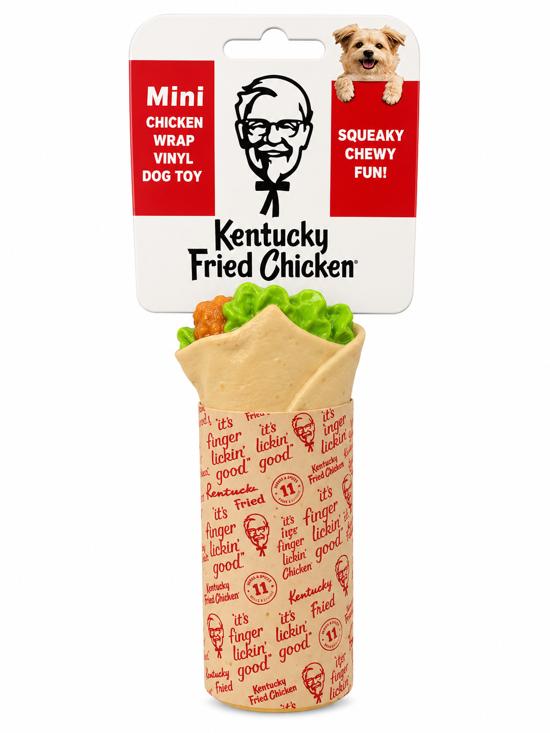 Juguete para Perros KFC Mini Chicken Wrap para Perros con Chirrido Licencia Oficial