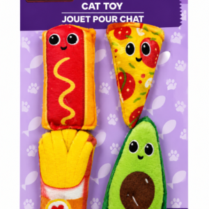Set de Juguetes de Peluche para Gatos Comida Divertida x 4un