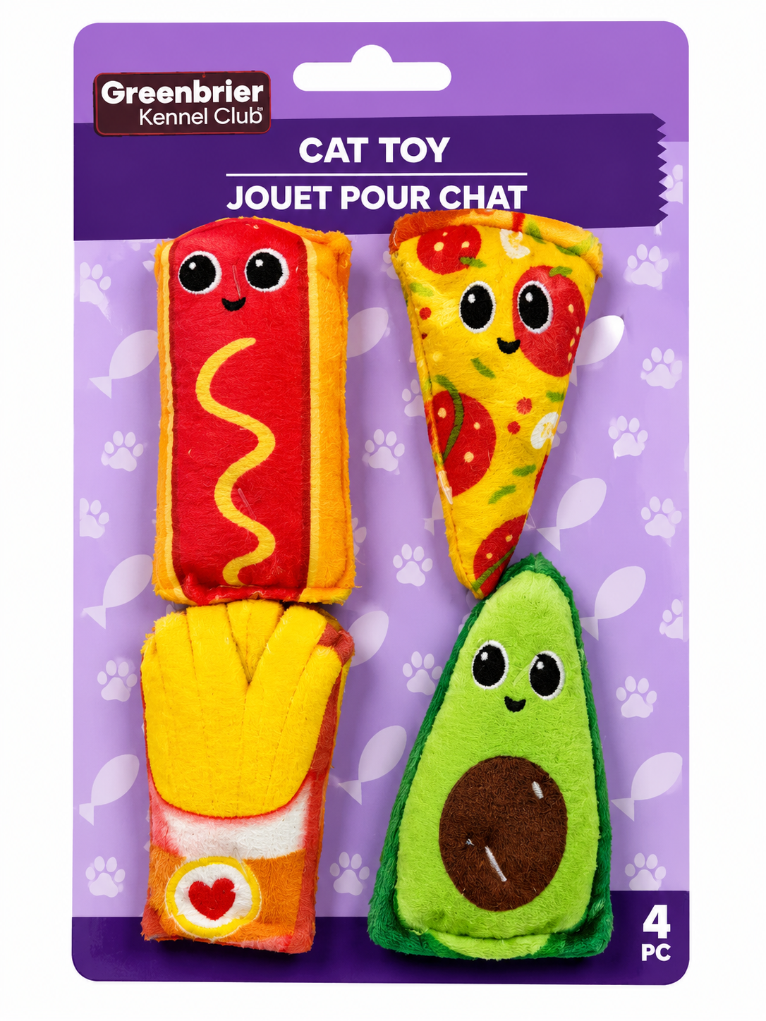 Set de Juguetes de Peluche para Gatos Comida Divertida x 4un