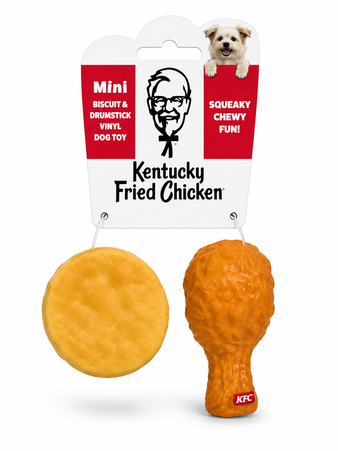 Set de mordedores KFC Mini Biscuit & Drumstick con Sonido Licencia Oficial