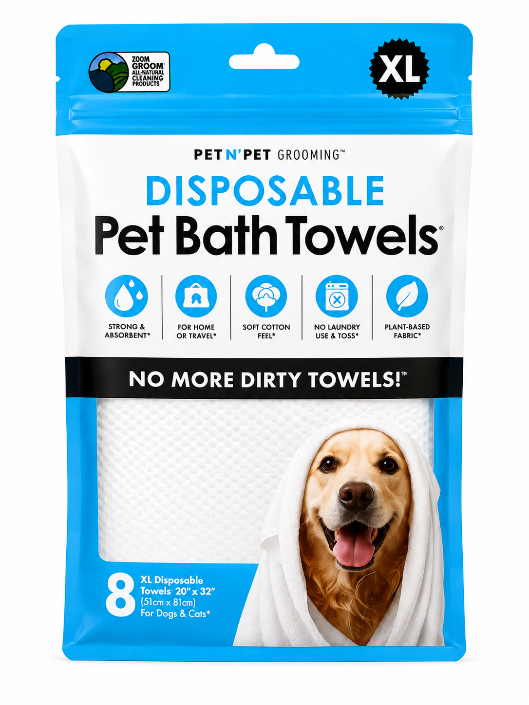 Toallas de Baño Desechables Petkin Grooming