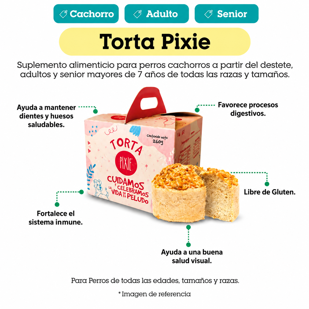 TORTA PIXIE DE CONEJO PARA PERRO 260GR - Image 2