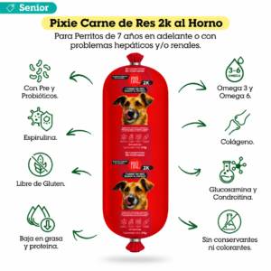 PIXIE DIETA HORNEADA CARNE BAJA EN GRASA Y PROTEÍNA 2 KG