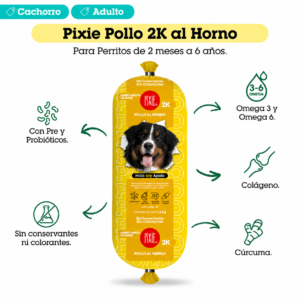 PIXIE DIETA HORNEADA POLLO PARA PERROS CACHORROS Y ADULTOS 2KG