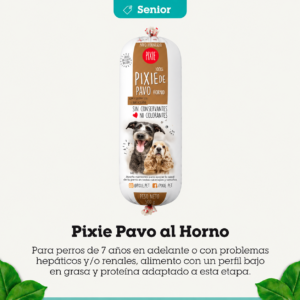 PIXIE DIETA HORNEADA PAVO PARA PERROS SENIOR (BAJA EN GRASA Y PROTEINA) 500GR