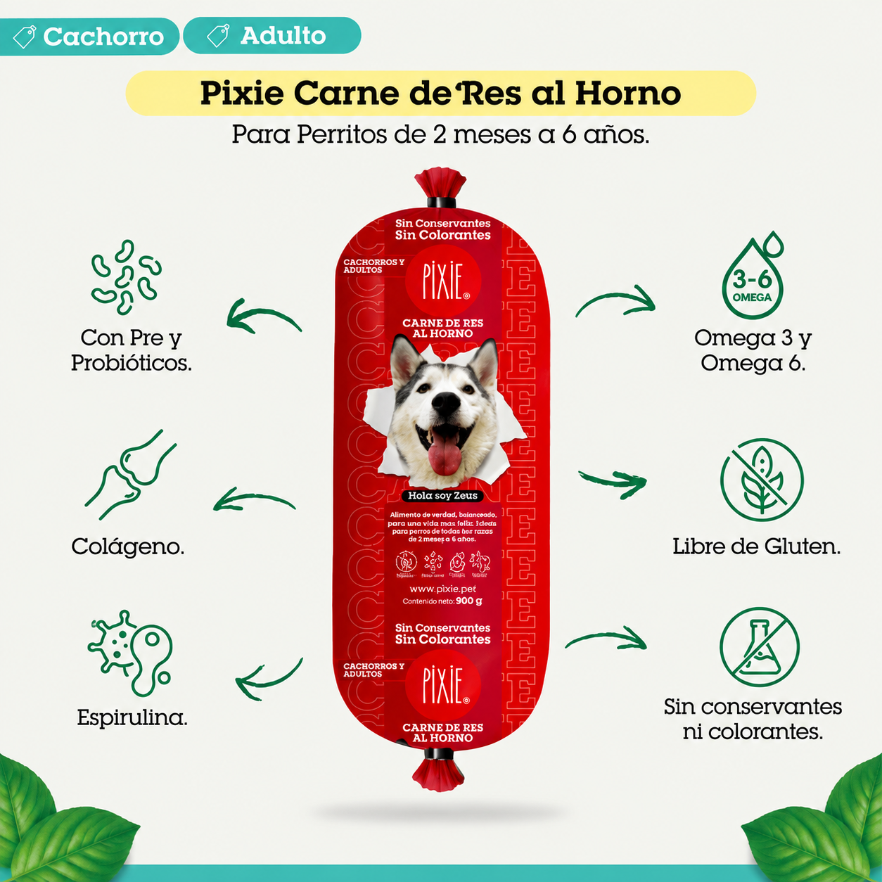 PIXIE DIETA HORNEADA CARNE DE RES PARA PERROS CACHORROS Y ADULTOS 500GR - Image 2