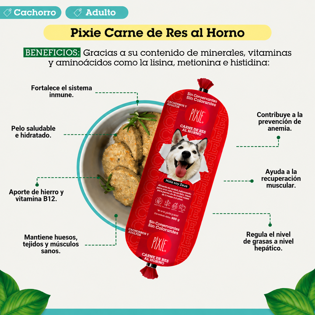 PIXIE DIETA HORNEADA CARNE DE RES PARA PERROS CACHORROS Y ADULTOS 500GR - Image 3