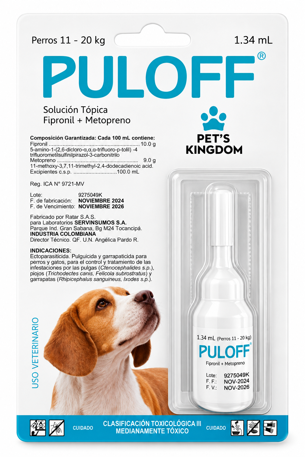 Puloff Antiparasitario externo para Perros de Amplio Expectro 11-20kg