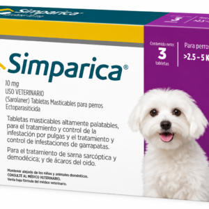 Simparica Antiparasitario Perros (de 2.5 A 5 Kg) 1 Tableta De 10 Mg