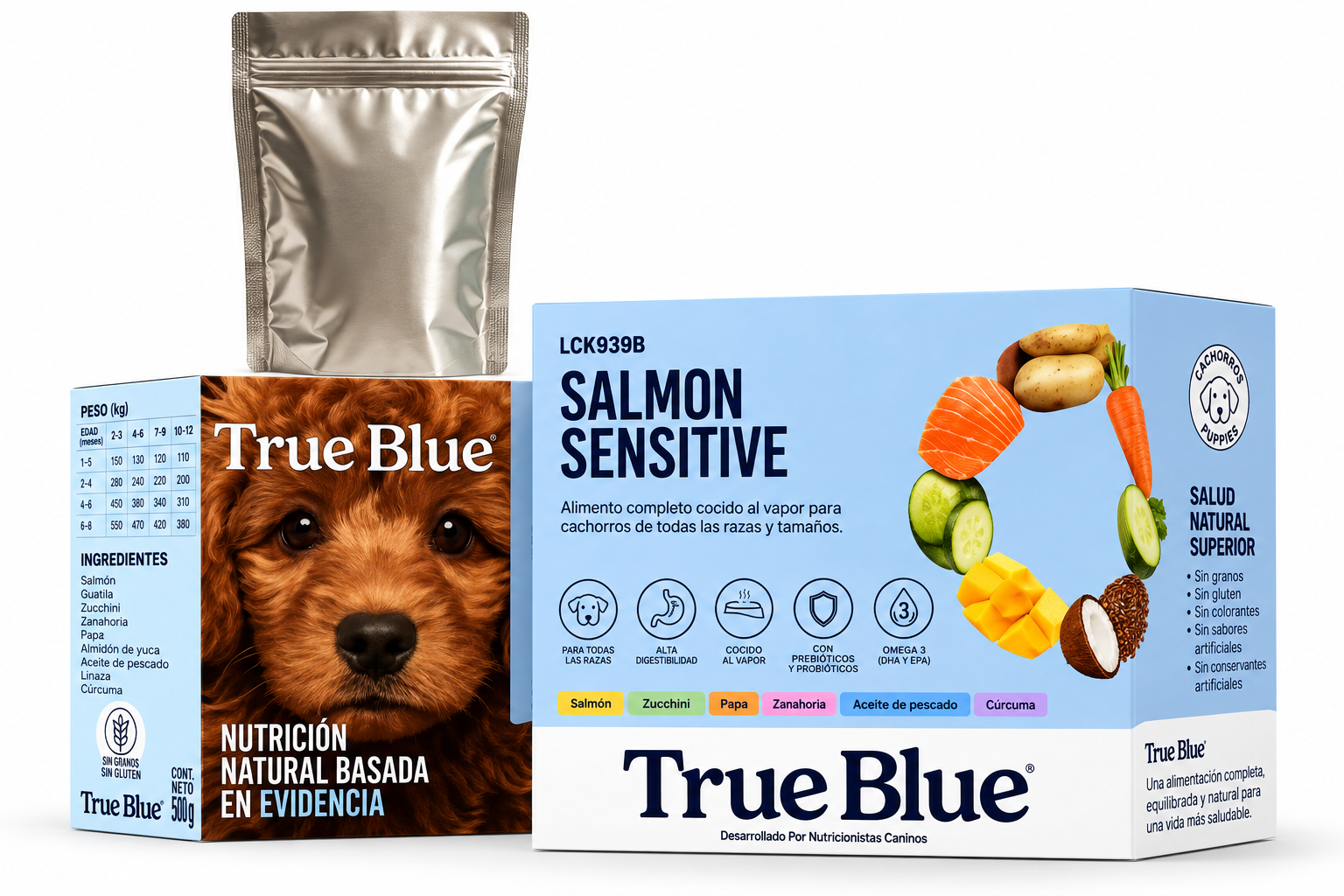 Alimento húmedo True Blue Salmon Sensitive Perro Cachorro 500gr