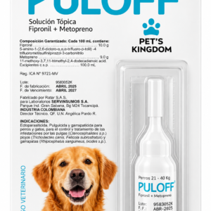 Puloff Antiparasitario externo para Perros de Amplio Expectro 21-40kg