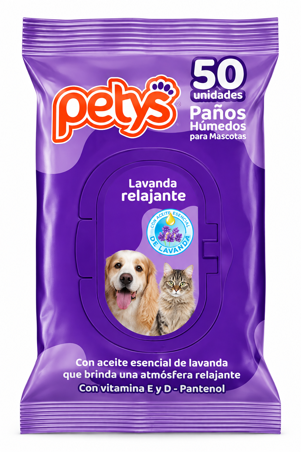 Petys Paño Húmedo Para Mascotas Lavanda x50und