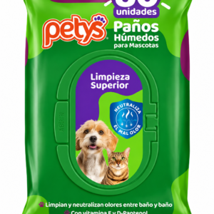Petys Paños Húmedos para Perros y Gatos x80 unidades